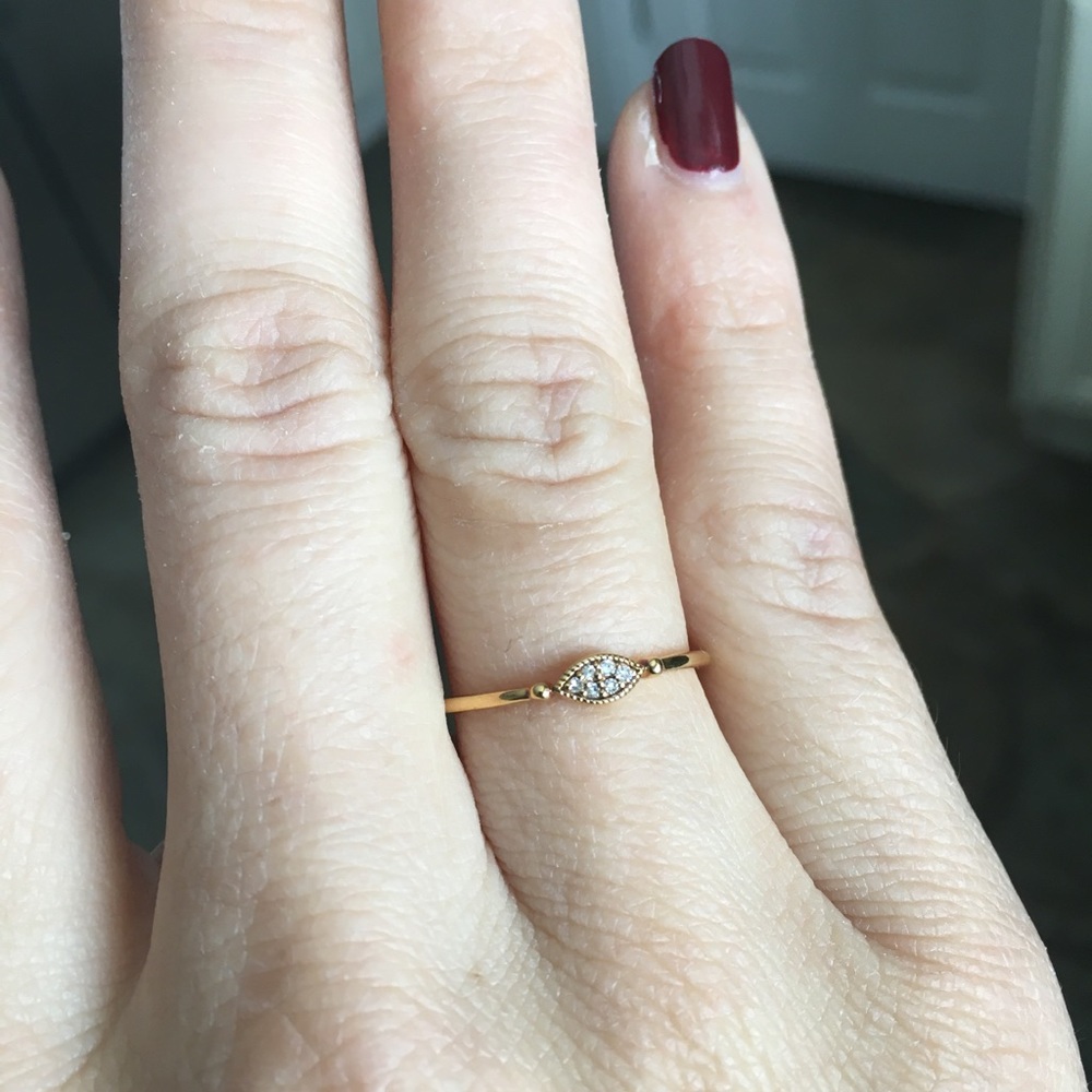 NEW 18K Gold Plated Serling Silver Single Ring